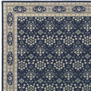 Homeroots 8' X 11' Navy And Gray Floral Ditsy Area Rug Navy,Grey Polypropylene 388744