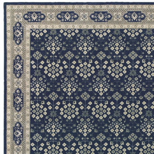 Homeroots 12' X 15' Blue And Gray Area Rug Navy,Grey Polypropylene 388747