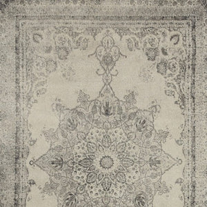 HomeRoots 10' X 13' Ivory and Gray Medallion Area Rug - Elegant, Soft, Durable Design for Modern Living Spaces 12' x 15' 388755
