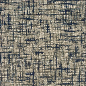 HomeRoots 5' Abstract Area Rug - Contemporary Distressed-Grid Design for Stylish Living Spaces and Durability Grey/ Navy 5'3" x 7'6" 388758