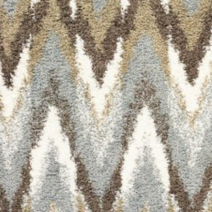 HomeRoots 2' X 8' Ikat Pattern Runner Rug – Stylish Gray and Taupe Design for Modern Hallways and Entryways 3'10" x 5'5" 388845