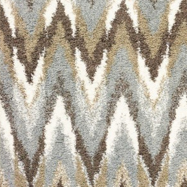 HomeRoots 2' X 8' Ikat Pattern Runner Rug – Stylish Gray and Taupe Design for Modern Hallways and Entryways 3'10" x 5'5" 388845