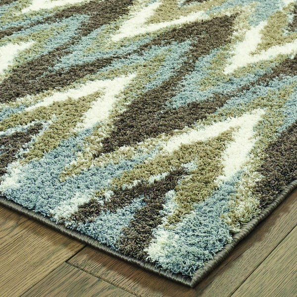 HomeRoots 2' X 8' Ikat Pattern Runner Rug – Stylish Gray and Taupe Design for Modern Hallways and Entryways 5'3" x 7'6" 388846