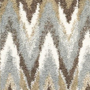 HomeRoots 2' X 8' Ikat Pattern Runner Rug – Stylish Gray and Taupe Design for Modern Hallways and Entryways 9'10" x 12'10" 388849
