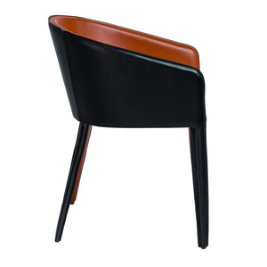 EuroStyle Pallas Architectural Leather Accent Armchair for Modern Living Rooms and Office Spaces 38884COG