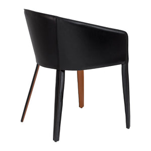 EuroStyle Pallas Architectural Leather Accent Armchair for Modern Living Rooms and Office Spaces 38884COG