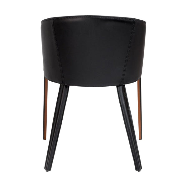 EuroStyle Pallas Architectural Leather Accent Armchair for Modern Living Rooms and Office Spaces 38884COG