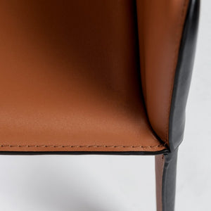 EuroStyle Pallas Architectural Leather Accent Armchair for Modern Living Rooms and Office Spaces 38884COG