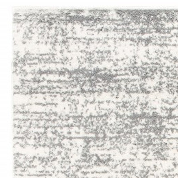 HomeRoots 2' X 8' Abstract Strokes Runner Rug - Contemporary Design for Hallways, Soft, Durable & Stylish Ivory/ Grey 2'3" x 7'6" 388850