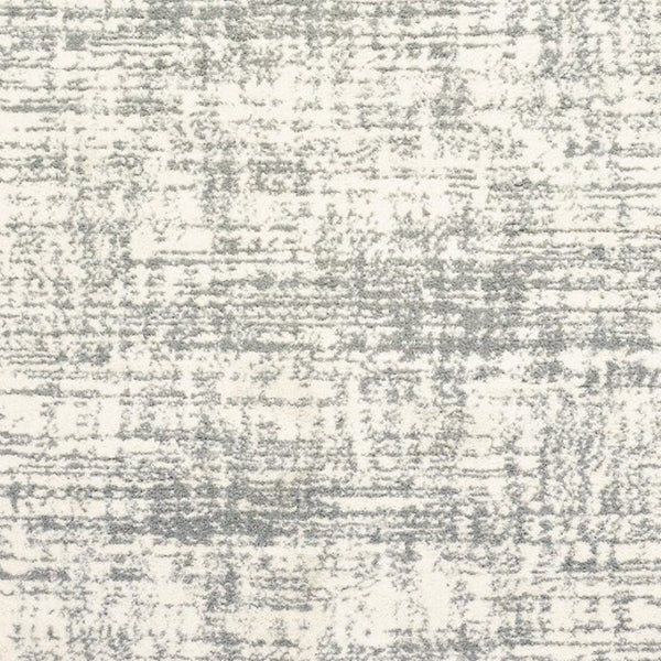 HomeRoots 2' X 8' Abstract Strokes Runner Rug - Contemporary Design for Hallways, Soft, Durable & Stylish Ivory/ Grey 5'3" x 7'6" 388852