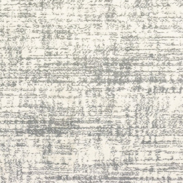 HomeRoots 2' X 8' Abstract Strokes Runner Rug - Contemporary Design for Hallways, Soft, Durable & Stylish Ivory/ Grey 6'7" x 9'6" 388853