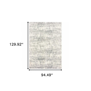 HomeRoots 2' X 8' Abstract Strokes Runner Rug - Contemporary Design for Hallways, Soft, Durable & Stylish Ivory/ Grey 7'10" x 10'10" 388854