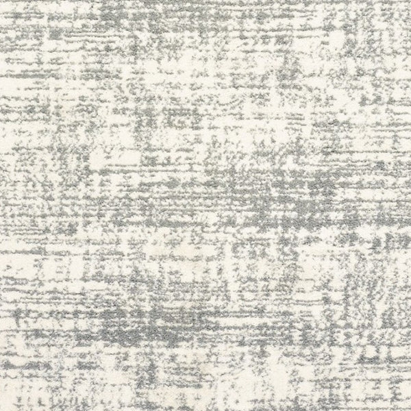 HomeRoots 2' X 8' Abstract Strokes Runner Rug - Contemporary Design for Hallways, Soft, Durable & Stylish Ivory/ Grey 7'10" x 10'10" 388854