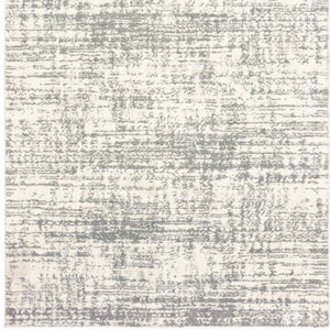 HomeRoots 2' X 8' Abstract Strokes Runner Rug - Contemporary Design for Hallways, Soft, Durable & Stylish Ivory/ Grey 7'10" x 10'10" 388854