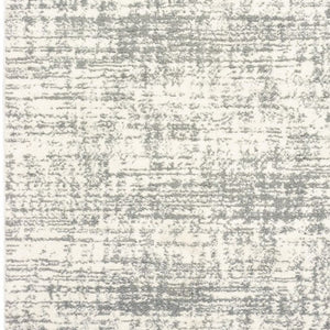 HomeRoots 2' X 8' Abstract Strokes Runner Rug - Contemporary Design for Hallways, Soft, Durable & Stylish Ivory/ Grey 9'10" x 12'10" 388855
