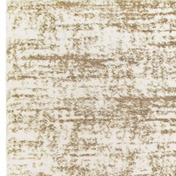 Homeroots 2' X 8' Ivory And Gray Abstract Strokes Runner Rug Ivory,Taupe Polyester 388856