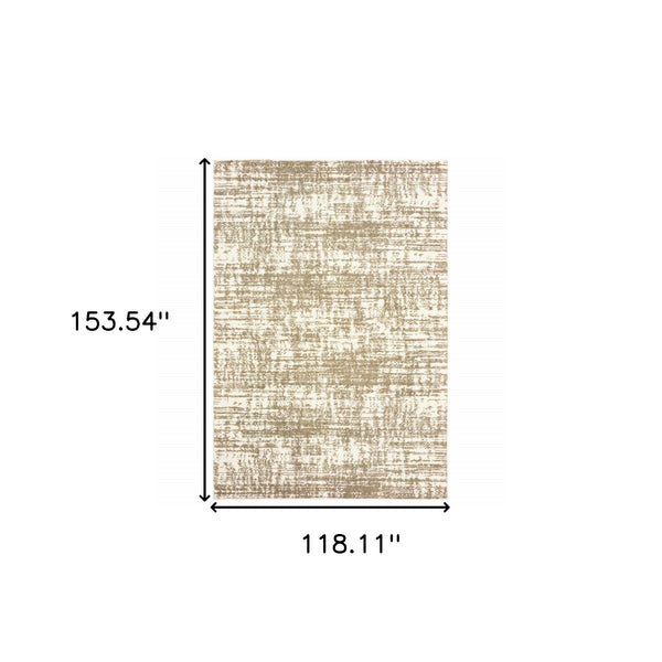 Homeroots 10' X 13' Taupe Dhurrie Area Rug Ivory,Taupe Polyester 388861