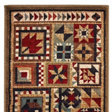 Homeroots 2' X 8' Brown And Red Ikat Patchwork Runner Rug  Polypropylene 388868