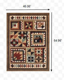 Homeroots 4' X 6' Brown And Red Ikat Patchwork Area Rug  Polypropylene 388869