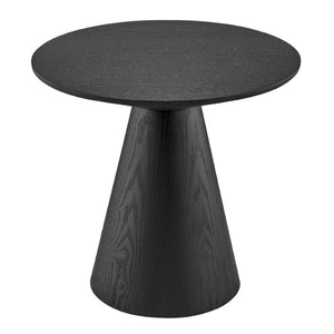 EuroStyle Wesley Round Ash Veneer Side Table Matte Black Finish for Modern Living Spaces 38886BLK-KIT