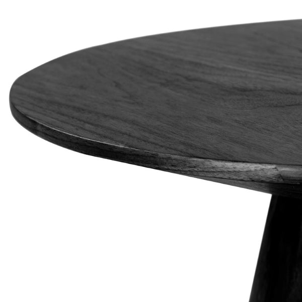 EuroStyle Wesley Round Ash Veneer Side Table Matte Black Finish for Modern Living Spaces 38886BLK-KIT