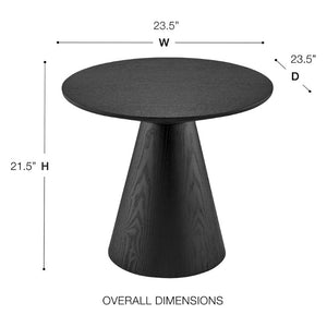 EuroStyle Wesley Round Ash Veneer Side Table Matte Black Finish for Modern Living Spaces 38886BLK-KIT