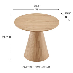 EuroStyle Wesley Round Oak Veneer Side Table for Modern Living Room and Bedroom Decor 38886OAK-KIT