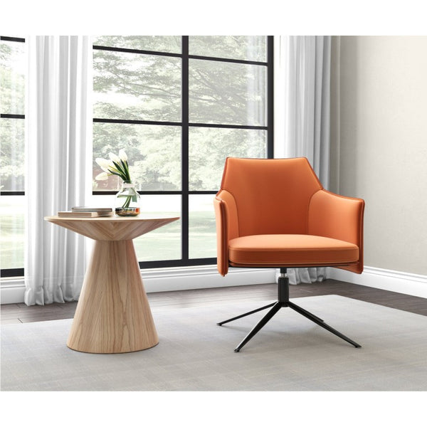 EuroStyle Wesley Round Oak Veneer Side Table for Modern Living Room and Bedroom Decor 38886OAK-KIT