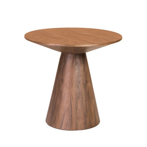 EuroStyle Wesley Round Walnut Veneer Side Table FSC Certified Wood for Living or Bedroom 38886WAL-A