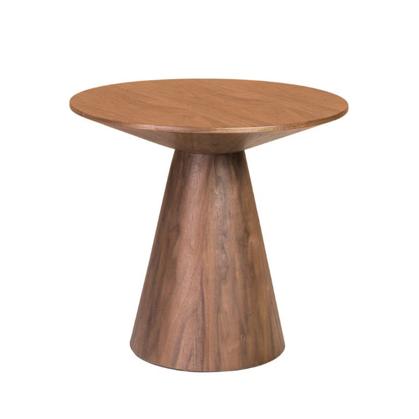 EuroStyle Wesley Round Walnut Veneer Side Table FSC Certified Wood for Living or Bedroom 38886WAL-A