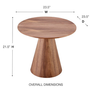 EuroStyle Wesley American Walnut Veneer Square Side Table for Modern Living and Bedroom Spaces 38886WAL-KIT