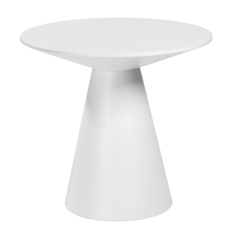EuroStyle Wesley Square Side Table Matte White Lacquer Finish Geometric Modern Living Room Accent 38886WHT-KIT