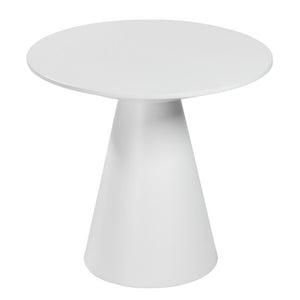EuroStyle Wesley Square Side Table Matte White Lacquer Finish Geometric Modern Living Room Accent 38886WHT-KIT