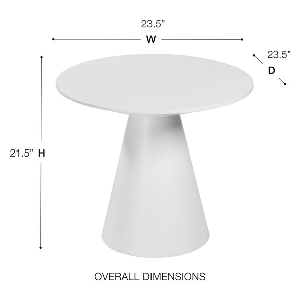 EuroStyle Wesley Square Side Table Matte White Lacquer Finish Geometric Modern Living Room Accent 38886WHT-KIT
