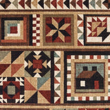 Homeroots 10' X 13' Brown And Red Ikat Patchwork Area Rug  Polypropylene 388873