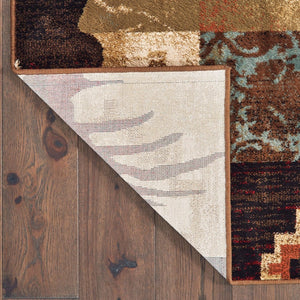 HomeRoots 5' Rustic Lodge Animal Area Rug - Nature-Inspired Design with Durable, Easy-Care Polypropylene Material 5'3" x 7'3" 388876