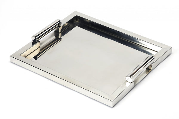 Homeroots 18" Silver Stainless Steel Serving Tray   388899