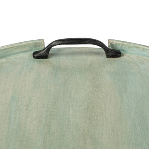 Homeroots 27" Green Mango Oval Serving Tray With Handles   388900
