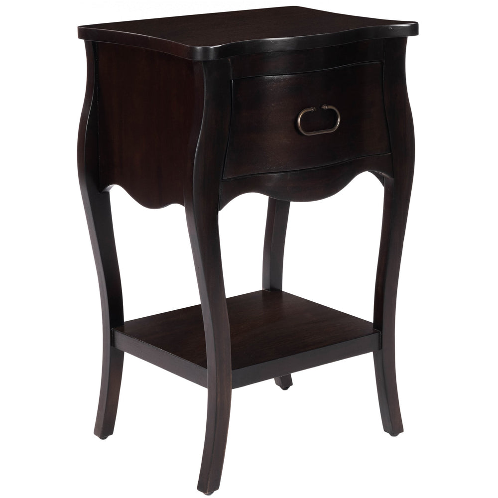 Homeroots Dark Brown Chocolate Single Drawer Night Stand   388902