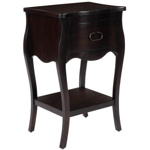 Homeroots Dark Brown Chocolate Single Drawer Night Stand   388902
