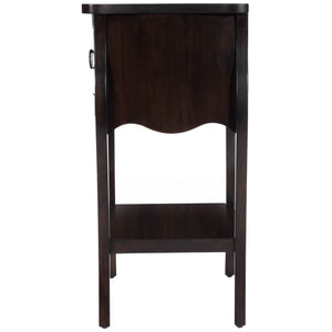 Homeroots Dark Brown Chocolate Single Drawer Night Stand   388902