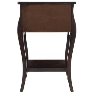 Homeroots Dark Brown Chocolate Single Drawer Night Stand   388902