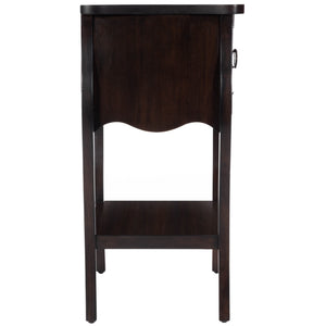 Homeroots Dark Brown Chocolate Single Drawer Night Stand   388902