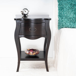 Homeroots Dark Brown Chocolate Single Drawer Night Stand   388902