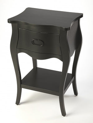 Homeroots 28" Black One Drawer Nightstand   388903
