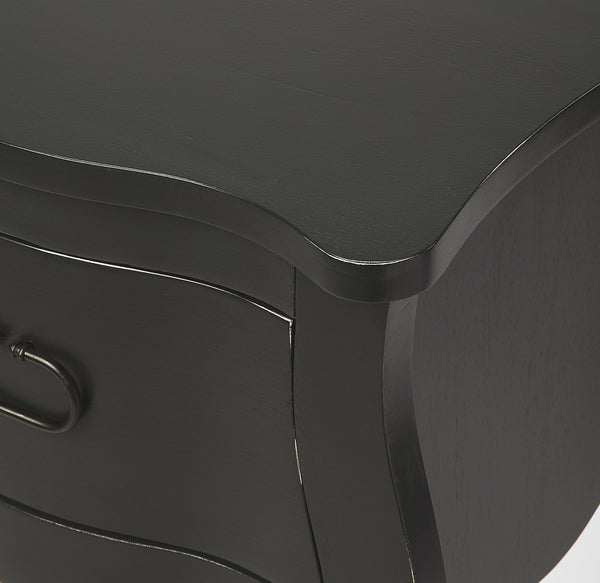 Homeroots 28" Black One Drawer Nightstand   388903