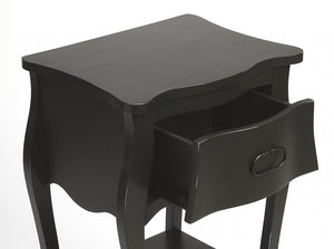 Homeroots 28" Black One Drawer Nightstand   388903