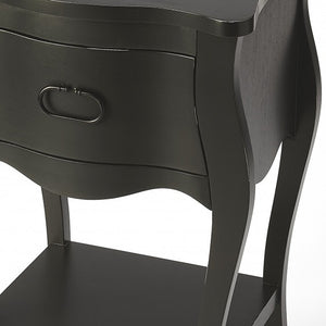 Homeroots 28" Black One Drawer Nightstand   388903