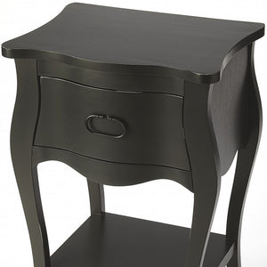 Homeroots 28" Black One Drawer Nightstand   388903