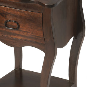 Homeroots 28" Brown One Drawer Solid Wood Nightstand   388904